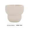 Beige Ceramic Candle Holder with Dimensions