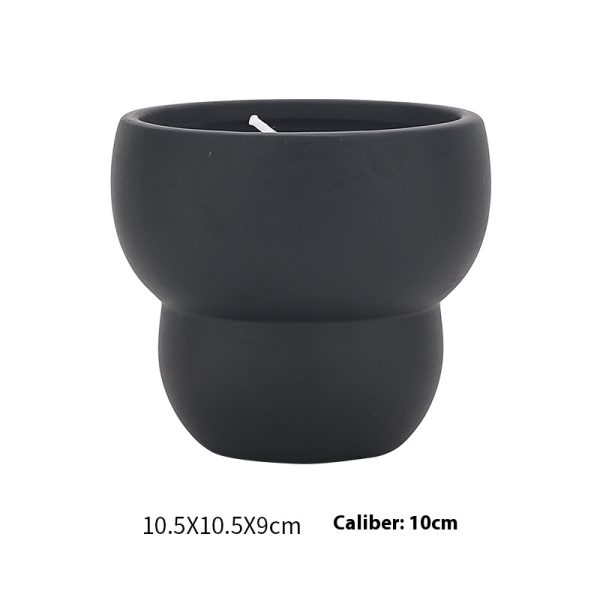 Black Ceramic Candle Holder with Dimensions