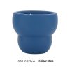 Blue Ceramic Candle Holder with Dimensions