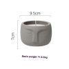 Grey Ceramic Candle Holder with Face Design, 9.5cm Diameter, 7cm Height