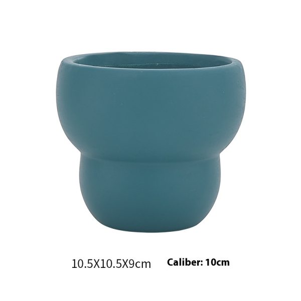 Teal Ceramic Candle Holder with Dimensions