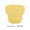 Yellow Ceramic Candle Holder with Dimensions