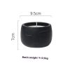 Black Ceramic Candle Holder with Face Design, 9.5cm Diameter, 7cm Height