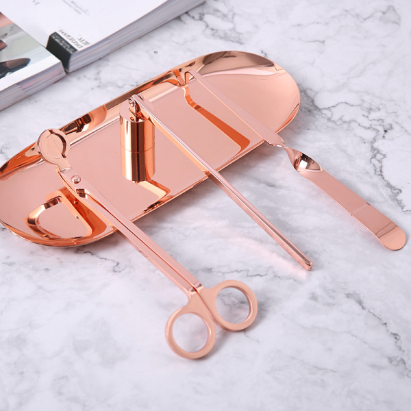 Rose Gold Stainless Steel Candle Accessory Set